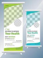 Simple minimal corporate rollup banner template design vector