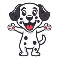 A Dalmatian Dog dancing with joy and confidence - Dog Cartoon isolated illustration vector