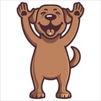 A Chesapeake Bay Retriever Dog dancing with joy and confidence - Dog Cartoon isolated illustration vector