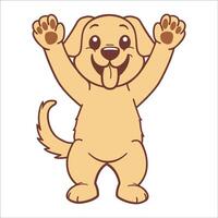A Golden Retriever Dog dancing with joy and confidence - Dog Cartoon isolated illustration vector
