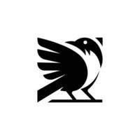 little bird symbol base from square shape vector