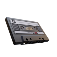 3d render tape cassette with transparent background png