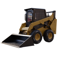 3d render yellow bobcat machine with transparent background png