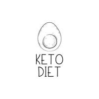 Friendly keto icon with an egg. Hand-drawn style For keto advertising or blog, or lipid-friendly packaging vector