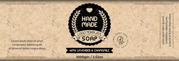 Handmade Soap Label Template Design vector