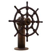 3d render steering wheel wood with transparent background png