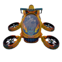 3d render toon drone fire with transparent background png