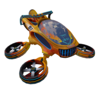 3d render toon drone fire with transparent background png