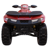 3d render red quadricycle with transparent background png