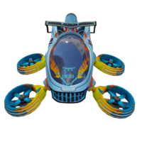 3d render toon drone blue yellow with transparent background png
