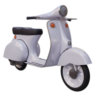 3d render white scooter with transparent background png