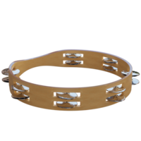 3d render tambourine with transparent background png