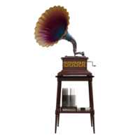 3d render gramophone colors with transparent background png