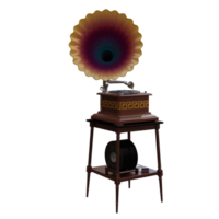 3d render gramophone colors with transparent background png