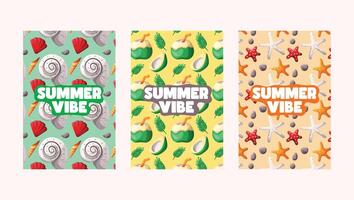 summer card design with pattern background vector