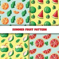 summer fresh fruit pattern set vector