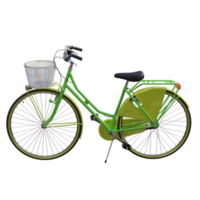 3d render retro green bicycle with transparent background png