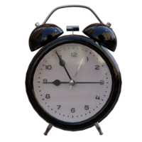 3d render black alarm clock kit with transparent background png