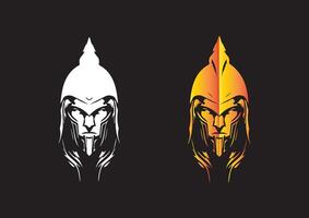Dual Spartan Helmets Symbolizing A Fusion of Tradition and Modernity in Design vector