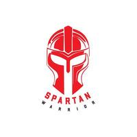 Red Spartan Warrior Helmet Emblem for Bold and Distinctive Brand Identity vector