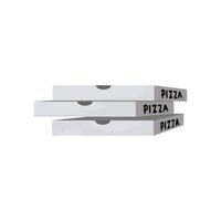 three boxes of pizza. Flat style. Design for pizza delivery service, pizzeria. Design of a mobile application cafe, fast food vector