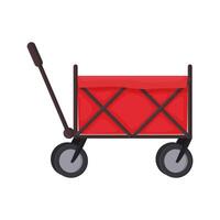 Cart with a soft frame for a garden in a cartoon style. Design for children or for landscaping, harvesting, planting seedlings vector