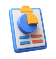 Business Report with Pie Chart 3d Object png