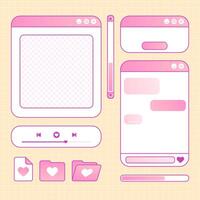 cute set of interface template design vector