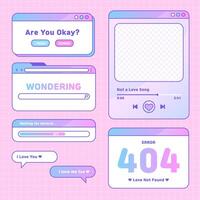 cute set of interface template design vector