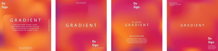 gradient mesh summer vibes background set. Square colorful templates for posts, banners and posters. vector