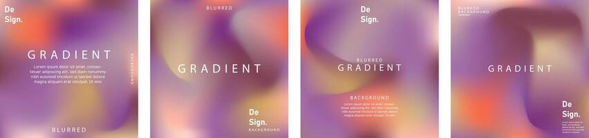 gradient mesh summer vibes background set. Square colorful templates for posts, banners and posters. vector