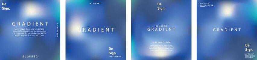 gradient mesh summer vibes background set. Square colorful templates for posts, banners and posters. vector