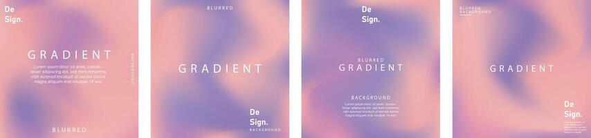 gradient mesh summer vibes background set. Square colorful templates for posts, banners and posters. vector