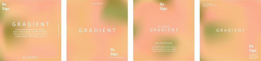 gradient mesh summer vibes background set. Square colorful templates for posts, banners and posters. vector