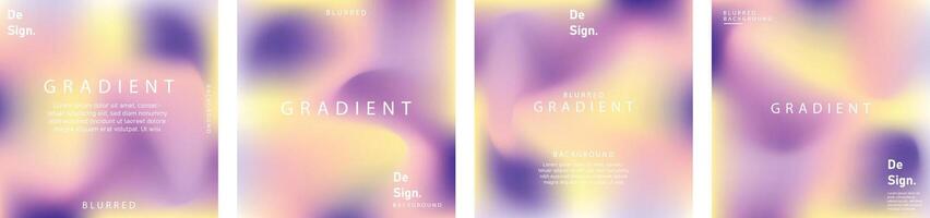 gradient mesh summer vibes background set. Square colorful templates for posts, banners and posters. vector