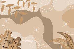 abstract background of brown gradient colors and leaves vector