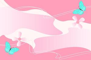 abstract background of pink gradient colors and butterflies vector