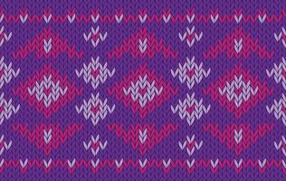 Knitted pattern seamless fabric purple color tone. traditional knitted pattern ethnic style. Designed for background ,wallpaper ,carpet ,clothing ,knitted pattern ,fabric ,embroidery ,textile vector