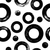 Hand drawn thick ink circles seamless pattern. Trendy monochrome doodles and brush marks. Simple abstract background. Great for textile, fabric, wallpaper, wrapping, scrapbook and packaging vector