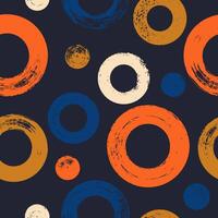 Hand drawn thick ink circles seamless pattern. Trendy colorful doodles and brush marks. Simple abstract background. Great for textile, fabric, wallpaper, wrapping, scrapbook and packaging vector