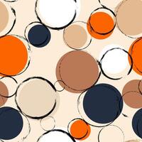 Abstract geometric seamless pattern with colorful textured circles. Repeat geometry brush strokes texture. Great for textile, fabric, wallpaper, wrapping, scrapbook and packaging vector