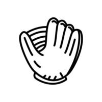 baseball glove, line icon, isolated background vector