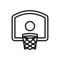 basketball hoop, line icon, isolated background vector