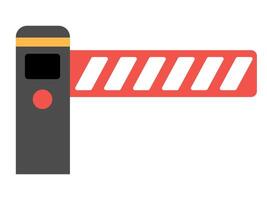 railroad or construction works barrier. Railway gate icon. Rail way or parking zone stop sign isolated on white background vector