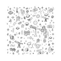 design of astronomers and space objects. vector
