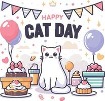 Cat Day Event Art Illustration vector