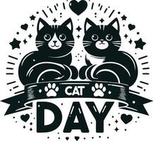 Cat Day Event Art Illustration vector