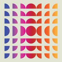 Bauhaus geometric pattern background, abstract circle, triangle and square lines art. Yellow, blue, red and green color, trendy Bauhaus pattern backgrounds set vector