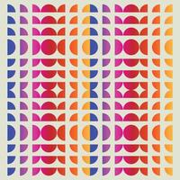 Bauhaus geometric pattern background, abstract circle, triangle and square lines art. Yellow, blue, red and green color, trendy Bauhaus pattern backgrounds set vector