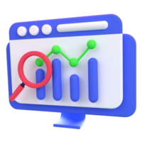 Web Optimization 3D icon concept. 3d illustration of web analytics png